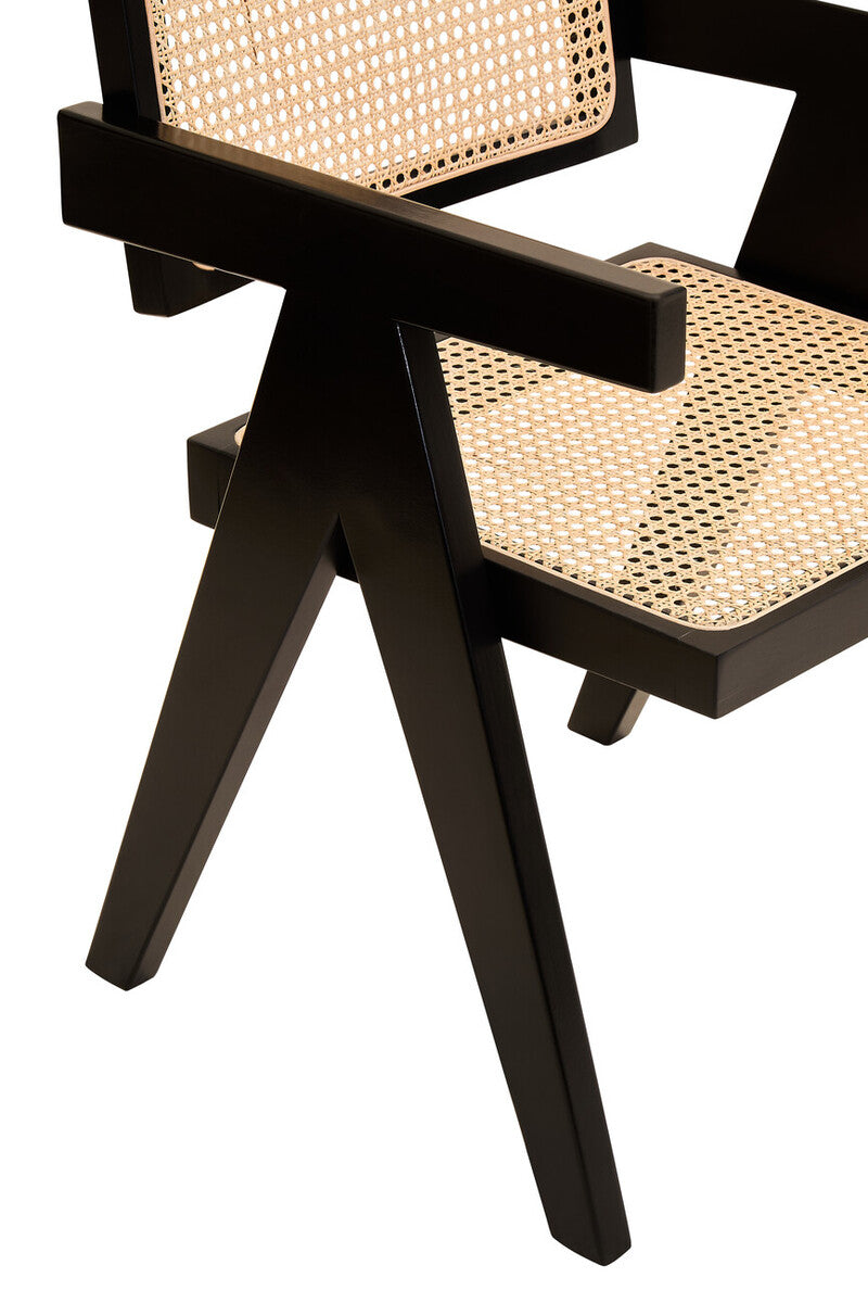 Cebu Natural Cane & Black Beech Wood Dining Chair