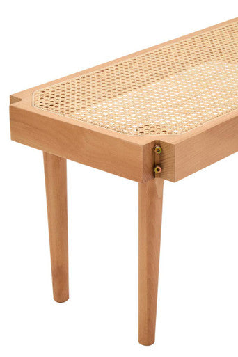 Cebu Natural Cane & Beech Wood Bench