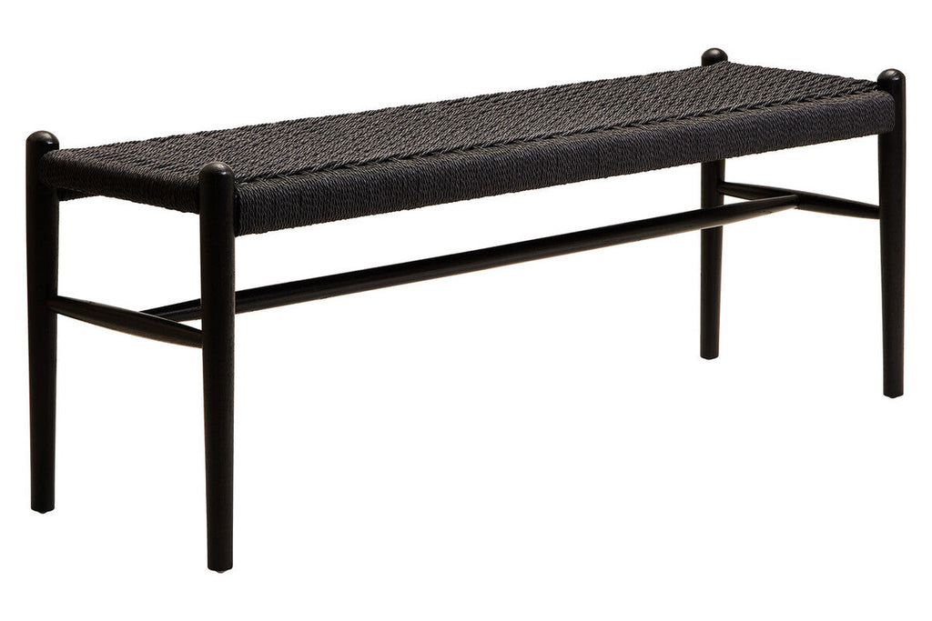 Cebu Black Rope & Elm Wood Bench