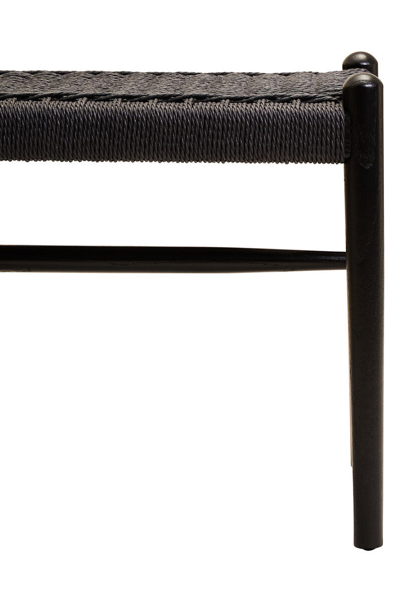 Cebu Black Rope & Elm Wood Bench