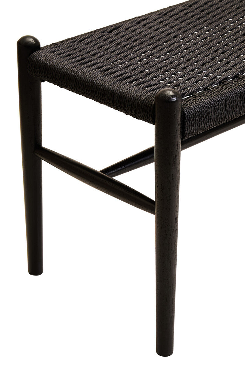 Cebu Black Rope & Elm Wood Bench