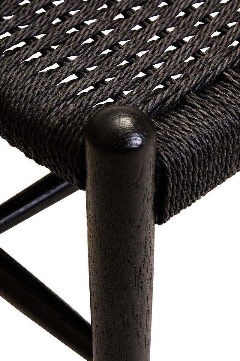 Cebu Black Rope & Elm Wood Bench