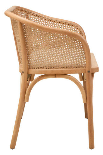 Cebu Natural Cane & Beech Wood Bench With Backrest