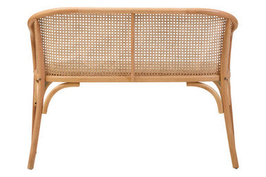 Cebu Natural Cane & Beech Wood Bench With Backrest