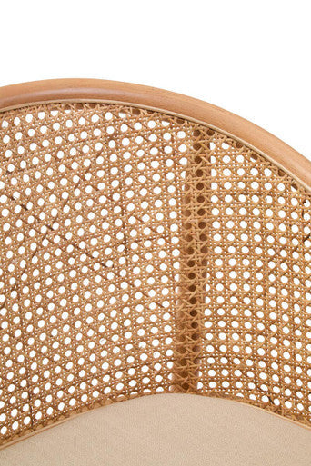 Cebu Natural Cane & Beech Wood Bench With Backrest
