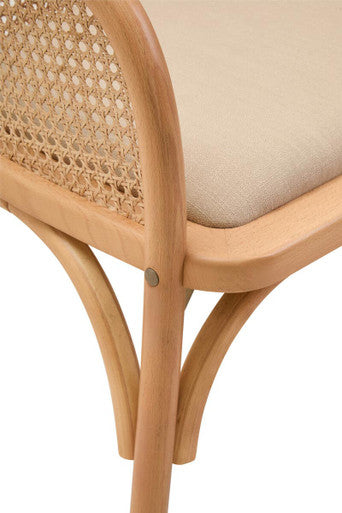 Cebu Natural Cane & Beech Wood Bench With Backrest