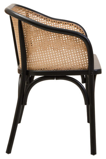 Cebu Natural Cane Bench With Black Beech Wood Frame