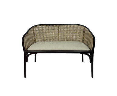 Cebu Natural Cane Bench With Black Beech Wood Frame