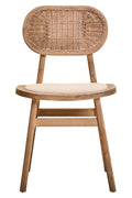 Cebu Beige Fabric & Grey Wash Elm Wood Dining Chair