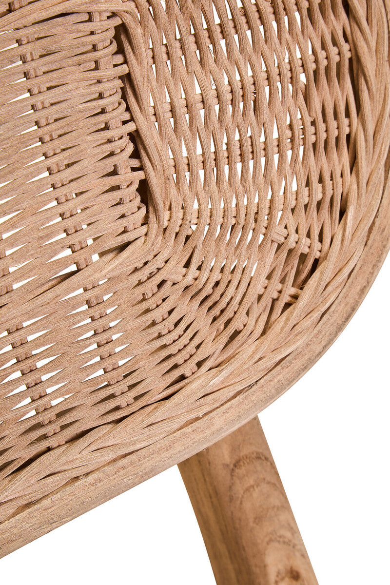Cebu Beige Fabric & Grey Wash Elm Wood Dining Chair