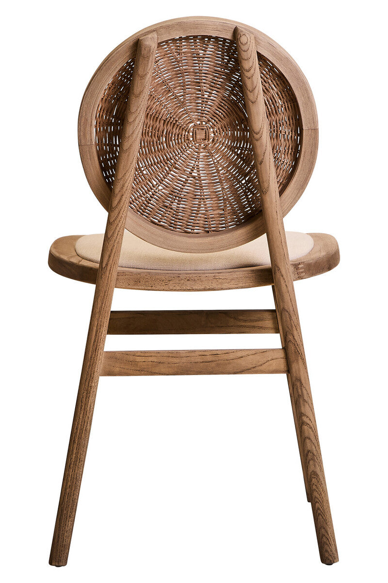 Cebu Beige Fabric & White Wash Elm Wood Dining Chair