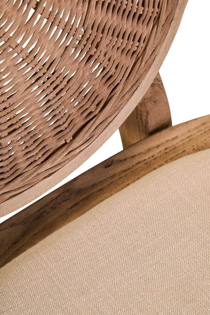 Cebu Beige Fabric & White Wash Elm Wood Dining Chair