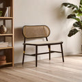 Cebu Natural Cane Bench With Black Elm Wood Frame
