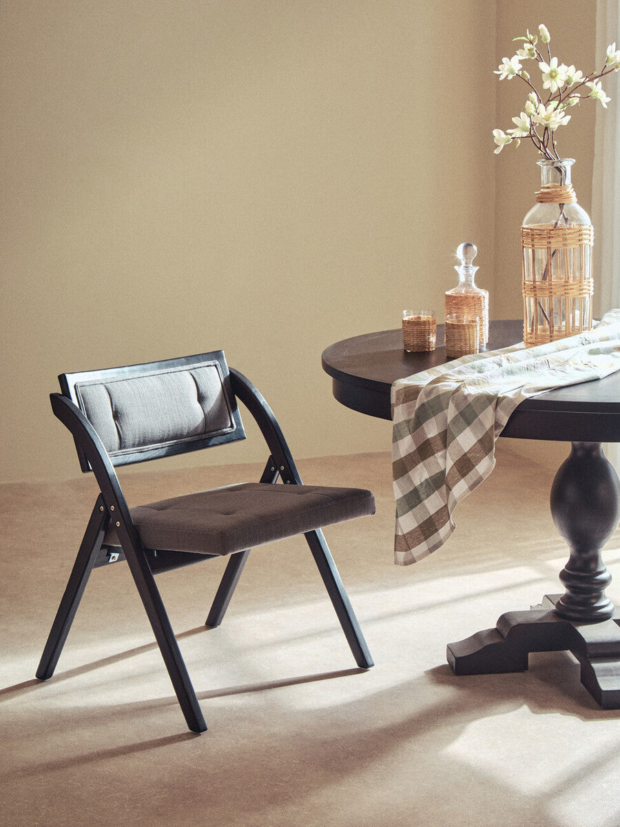 Cebu Grey & Black Elm Wood Folding Chair