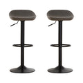 Dalston Set Of Two Ash Leather Bar Stools