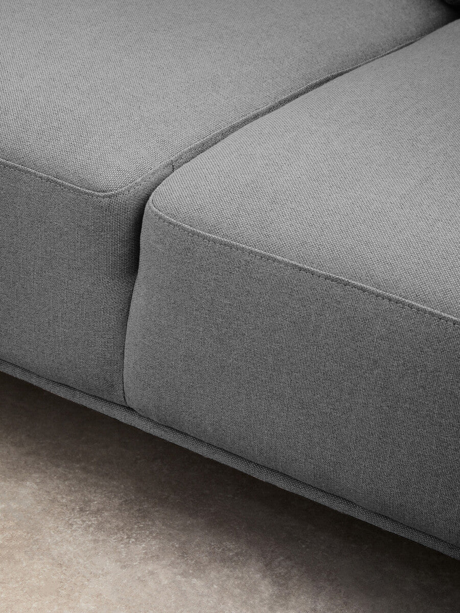 3 Seat Grey Fabric Right Chaise Sofa, Toulon