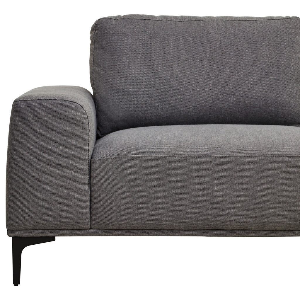 3 Seat Grey Fabric Right Chaise Sofa, Toulon
