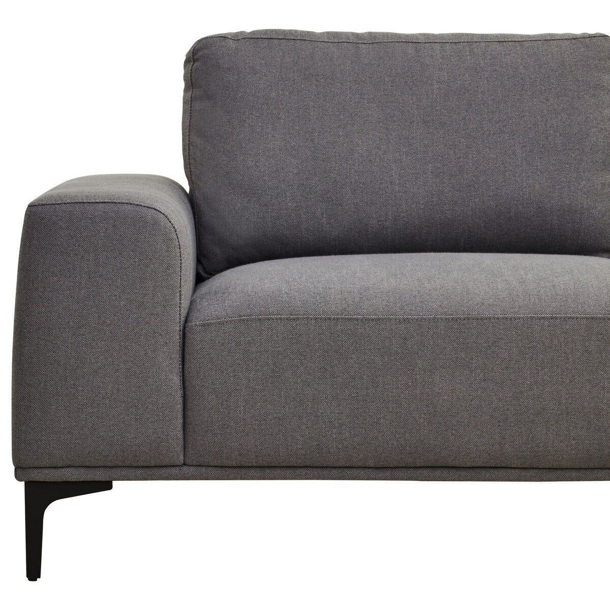 3 Seat Grey Fabric Right Chaise Sofa, Toulon