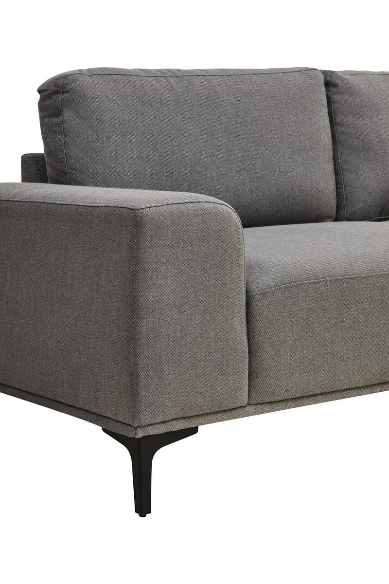 3 Seat Grey Fabric Right Chaise Sofa, Toulon