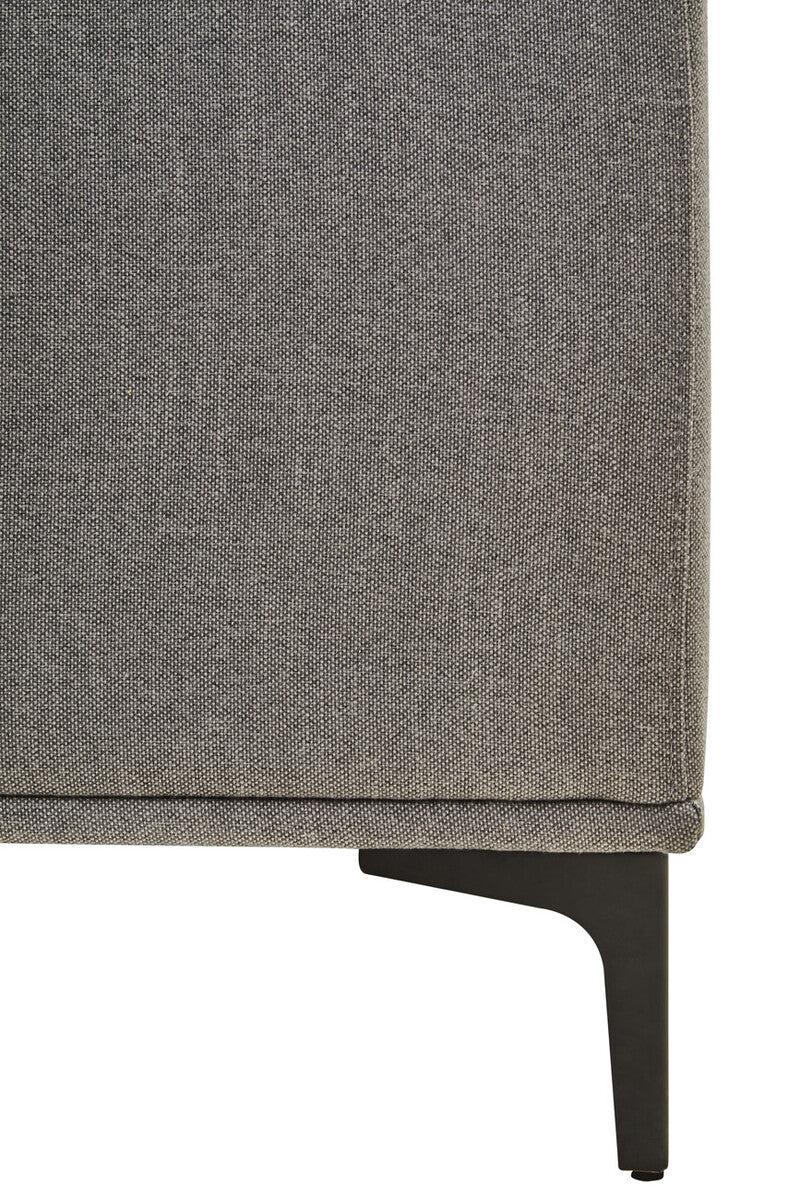 3 Seat Grey Fabric Right Chaise Sofa, Toulon