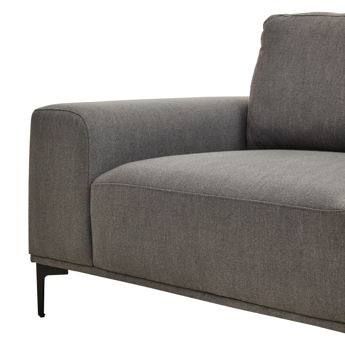 3 Seat Grey Fabric Right Chaise Sofa, Toulon
