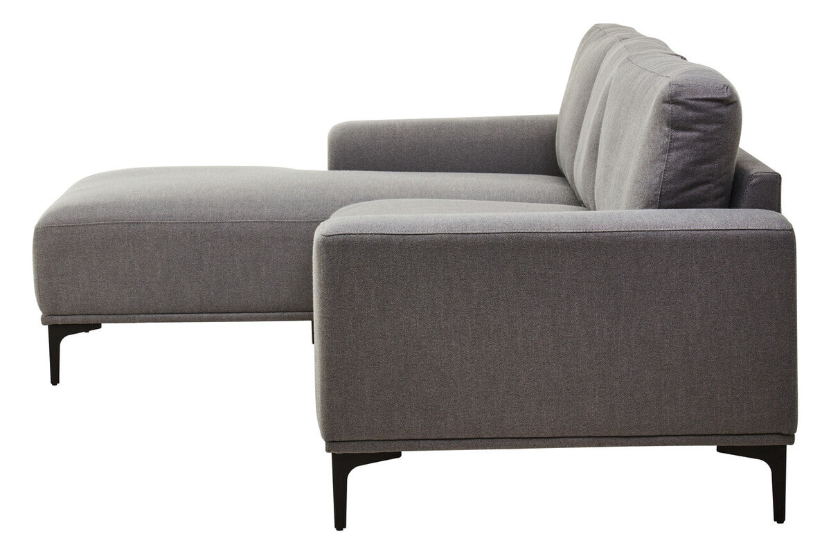 3 Seat Grey Fabric Left Chaise Sofa, Toulon
