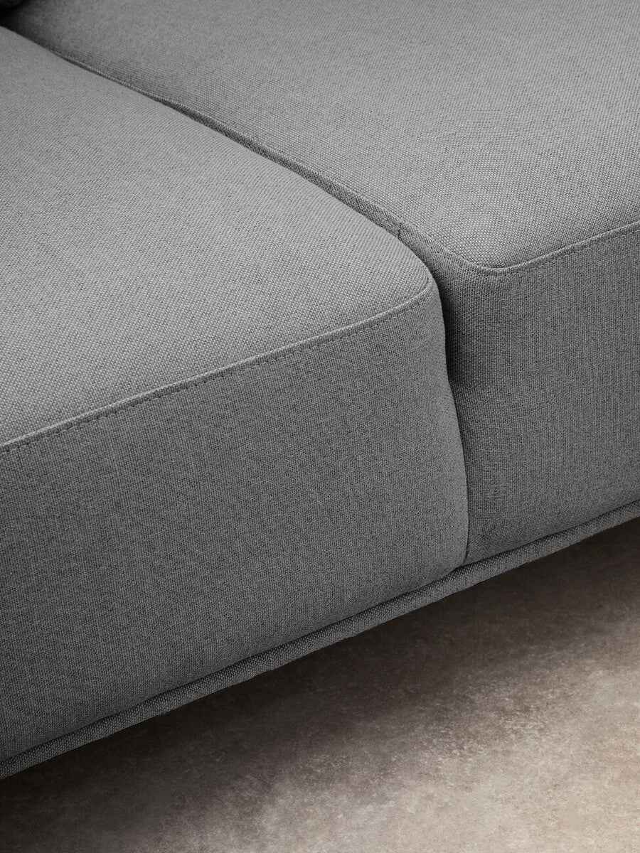 3 Seat Grey Fabric Left Chaise Sofa, Toulon