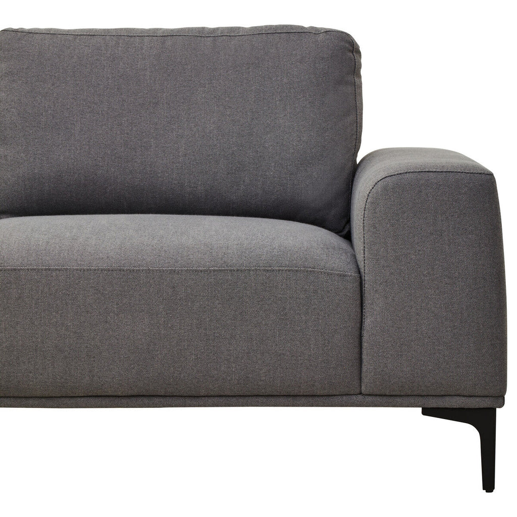 3 Seat Grey Fabric Left Chaise Sofa, Toulon