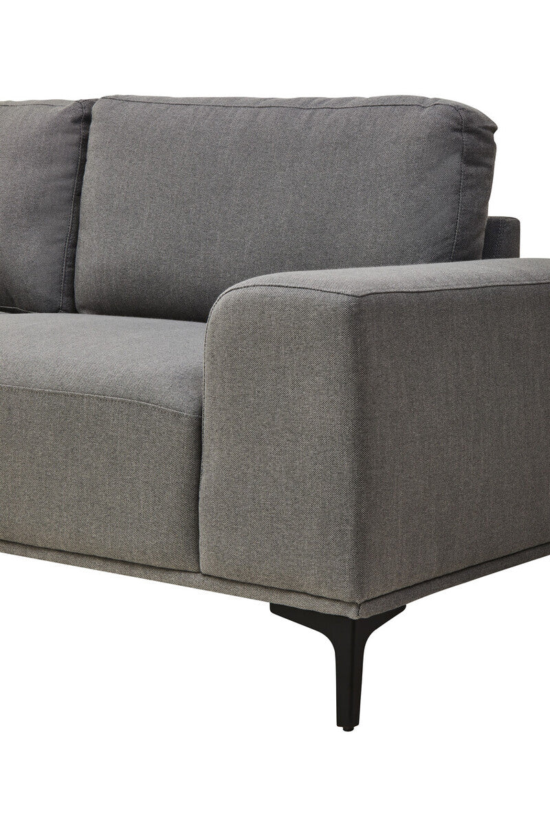 3 Seat Grey Fabric Left Chaise Sofa, Toulon