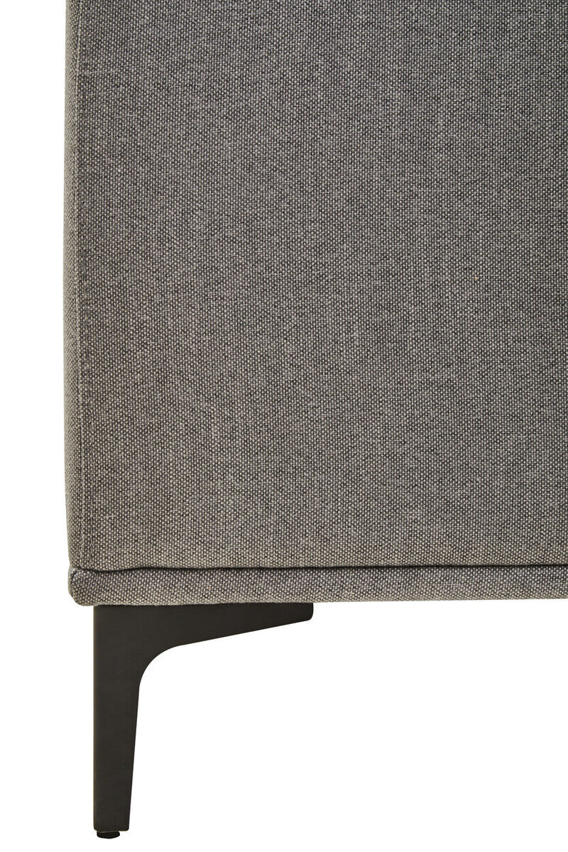 3 Seat Grey Fabric Left Chaise Sofa, Toulon