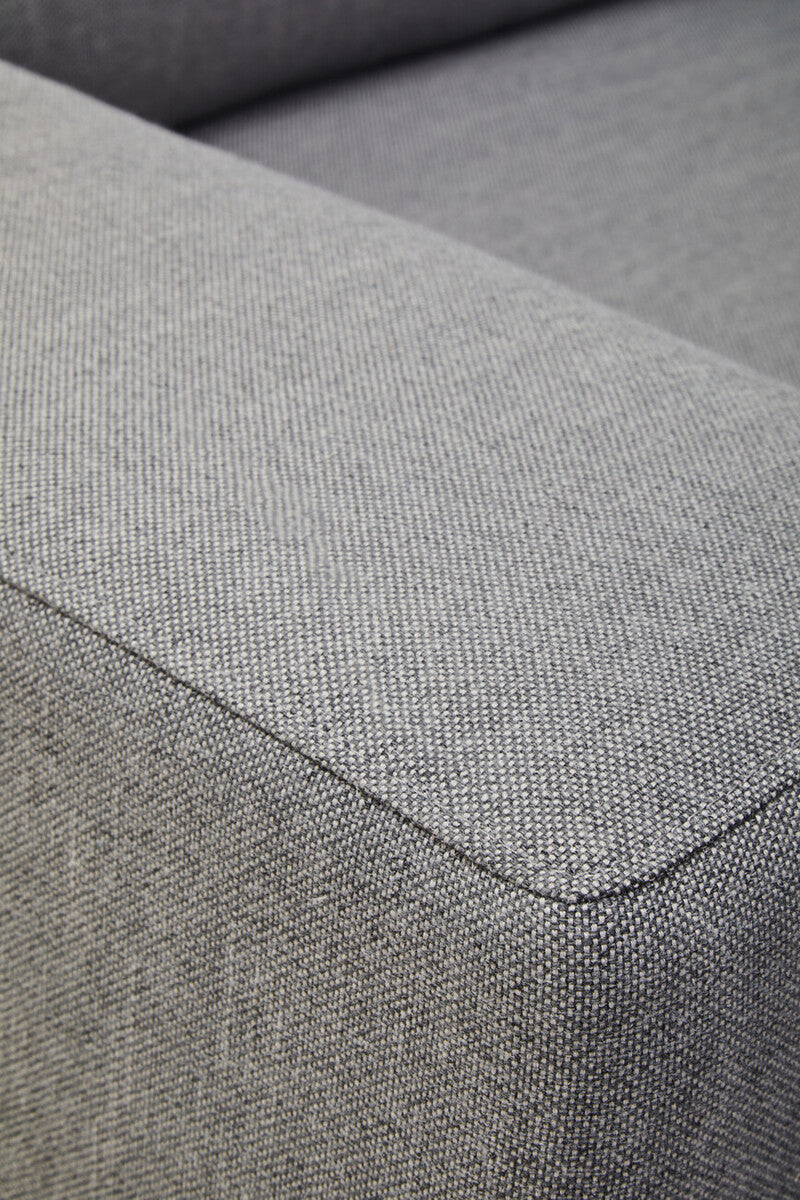 3 Seat Grey Fabric Left Chaise Sofa, Toulon