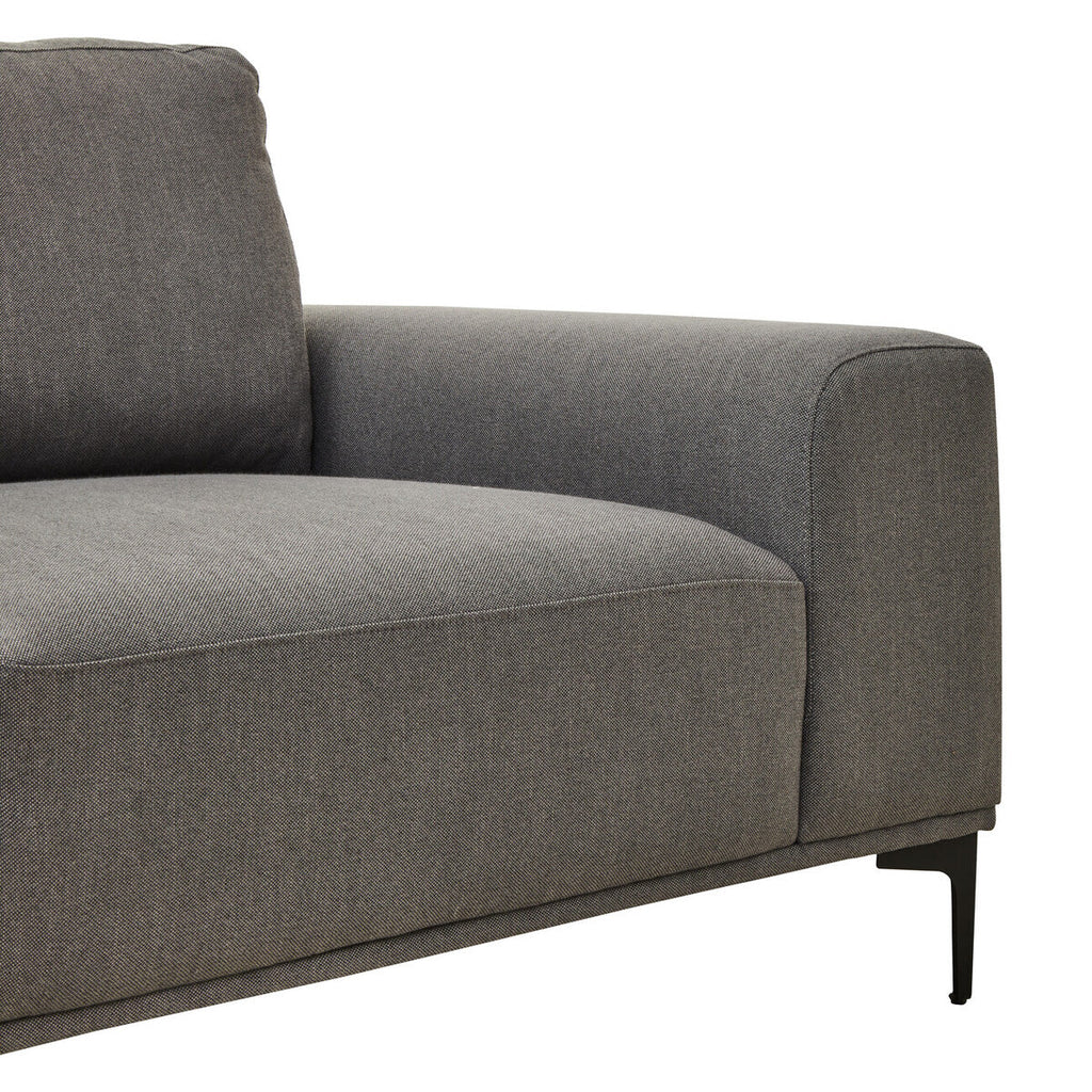 3 Seat Grey Fabric Left Chaise Sofa, Toulon