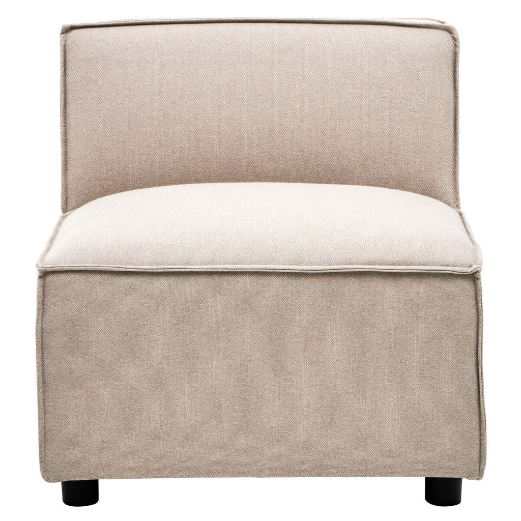 Natural Fabric Armless Modular Sofa, Toulouse
