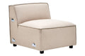 Natural Fabric Armless Modular Sofa, Toulouse