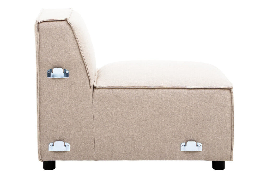 Natural Fabric Armless Modular Sofa, Toulouse
