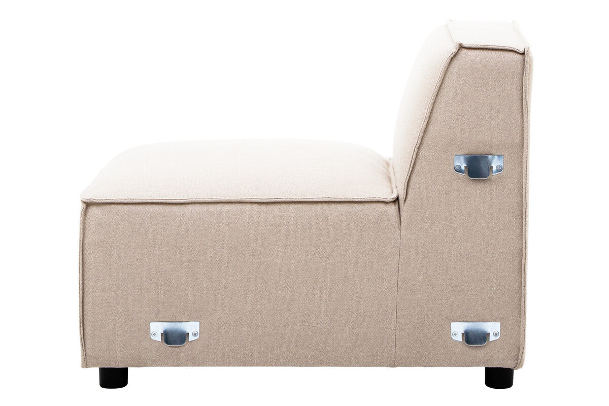 Natural Fabric Armless Modular Sofa, Toulouse