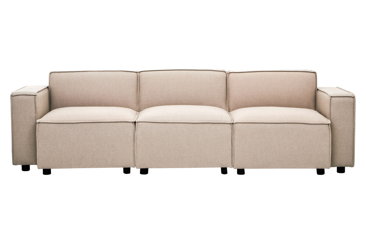 Natural Fabric Armless Modular Sofa, Toulouse