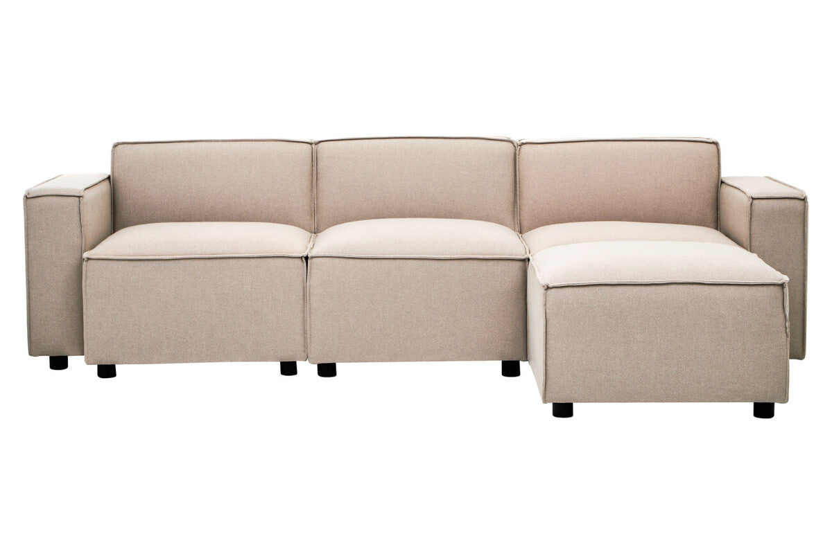 Natural Fabric Armless Modular Sofa, Toulouse