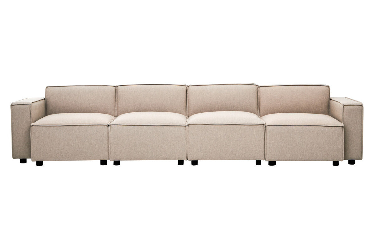 Natural Fabric Armless Modular Sofa, Toulouse