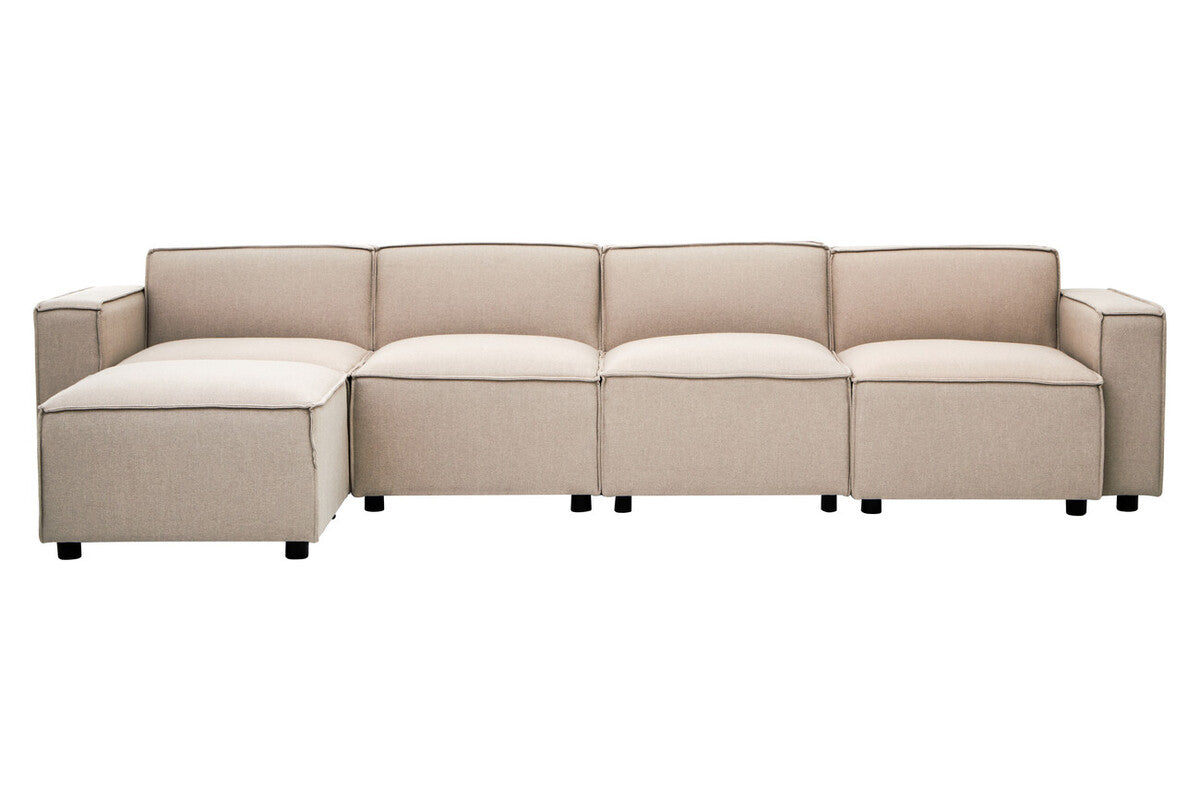 Natural Fabric Armless Modular Sofa, Toulouse