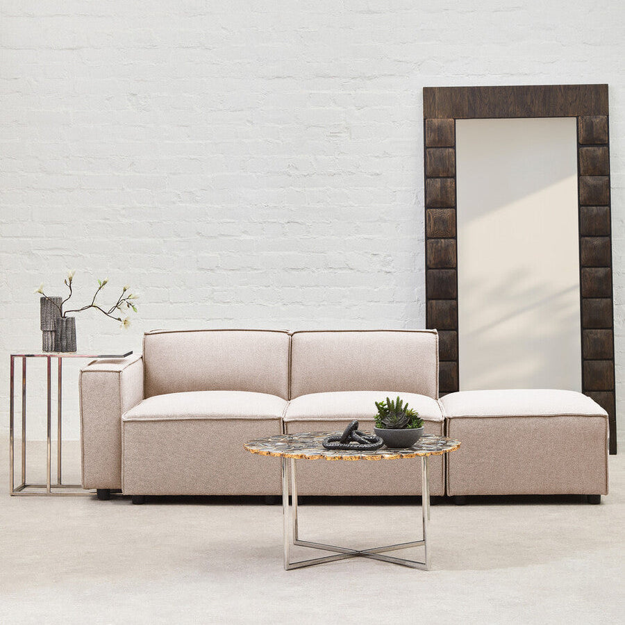 Natural Fabric Armless Modular Sofa, Toulouse