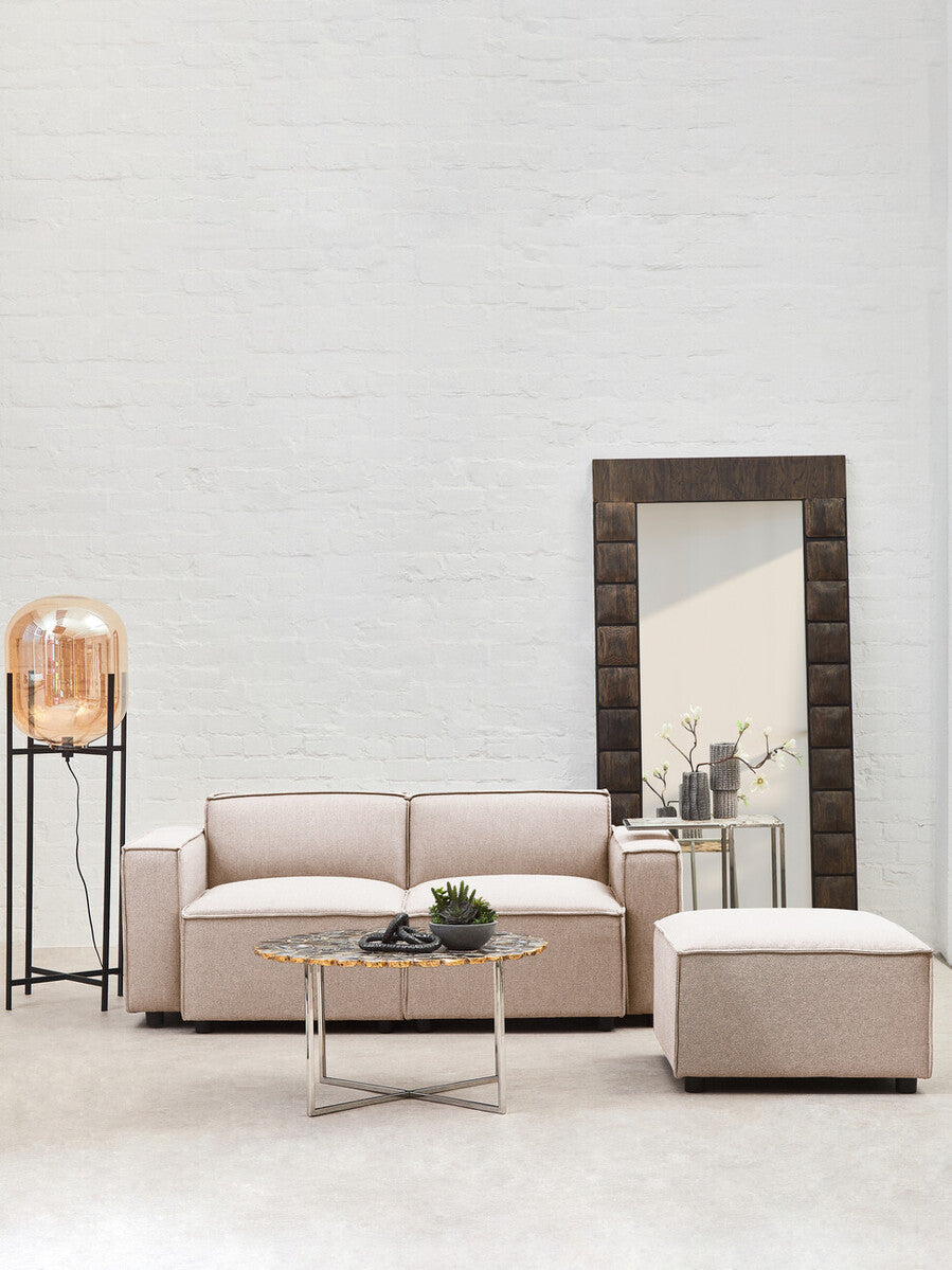 Natural Fabric Armless Modular Sofa, Toulouse
