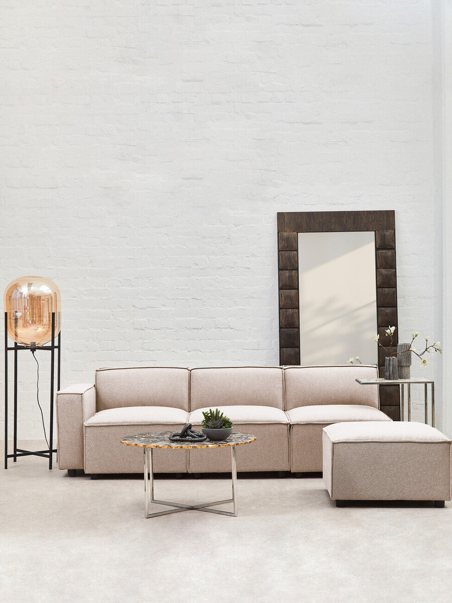 Natural Fabric Armless Modular Sofa, Toulouse