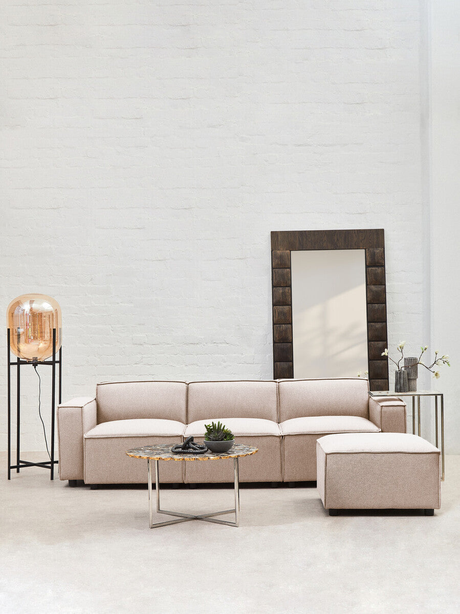 Natural Fabric Armless Modular Sofa, Toulouse