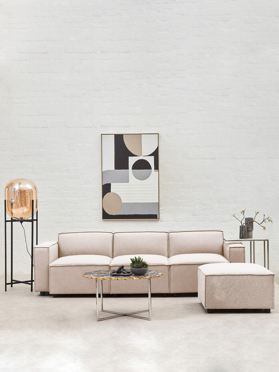 Natural Fabric Armless Modular Sofa, Toulouse