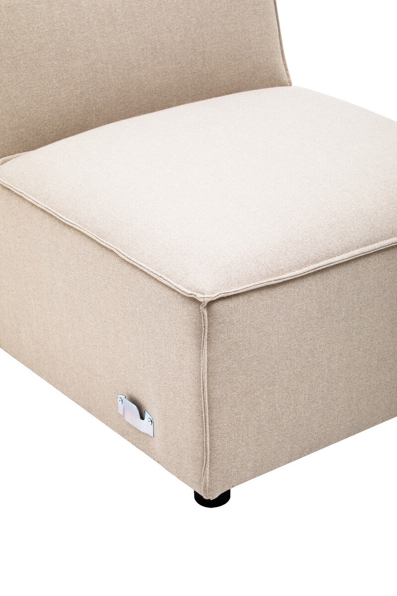 Natural Fabric Armless Modular Sofa, Toulouse
