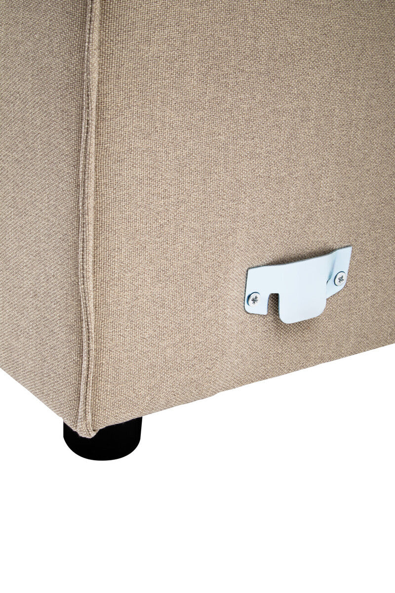 Natural Fabric Armless Modular Sofa, Toulouse