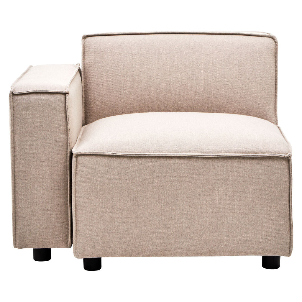 Natural Fabric Left Arm Modular Sofa, Toulouse