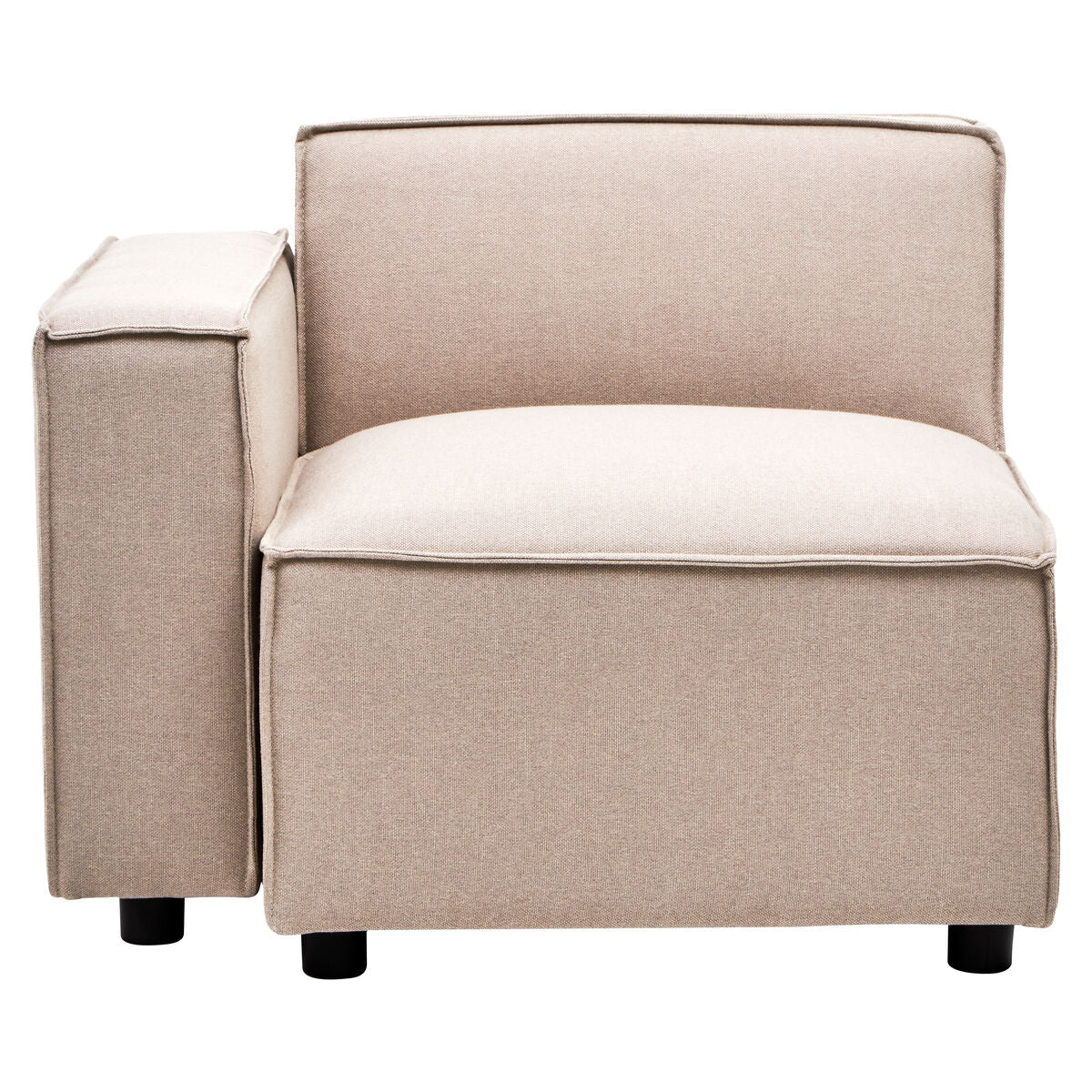 Natural Fabric Left Arm Modular Sofa, Toulouse