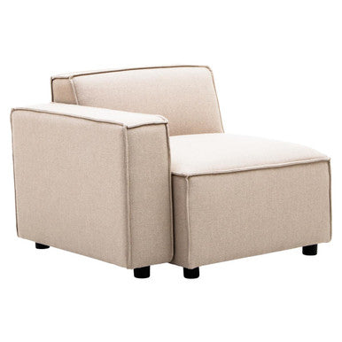 Natural Fabric Left Arm Modular Sofa, Toulouse